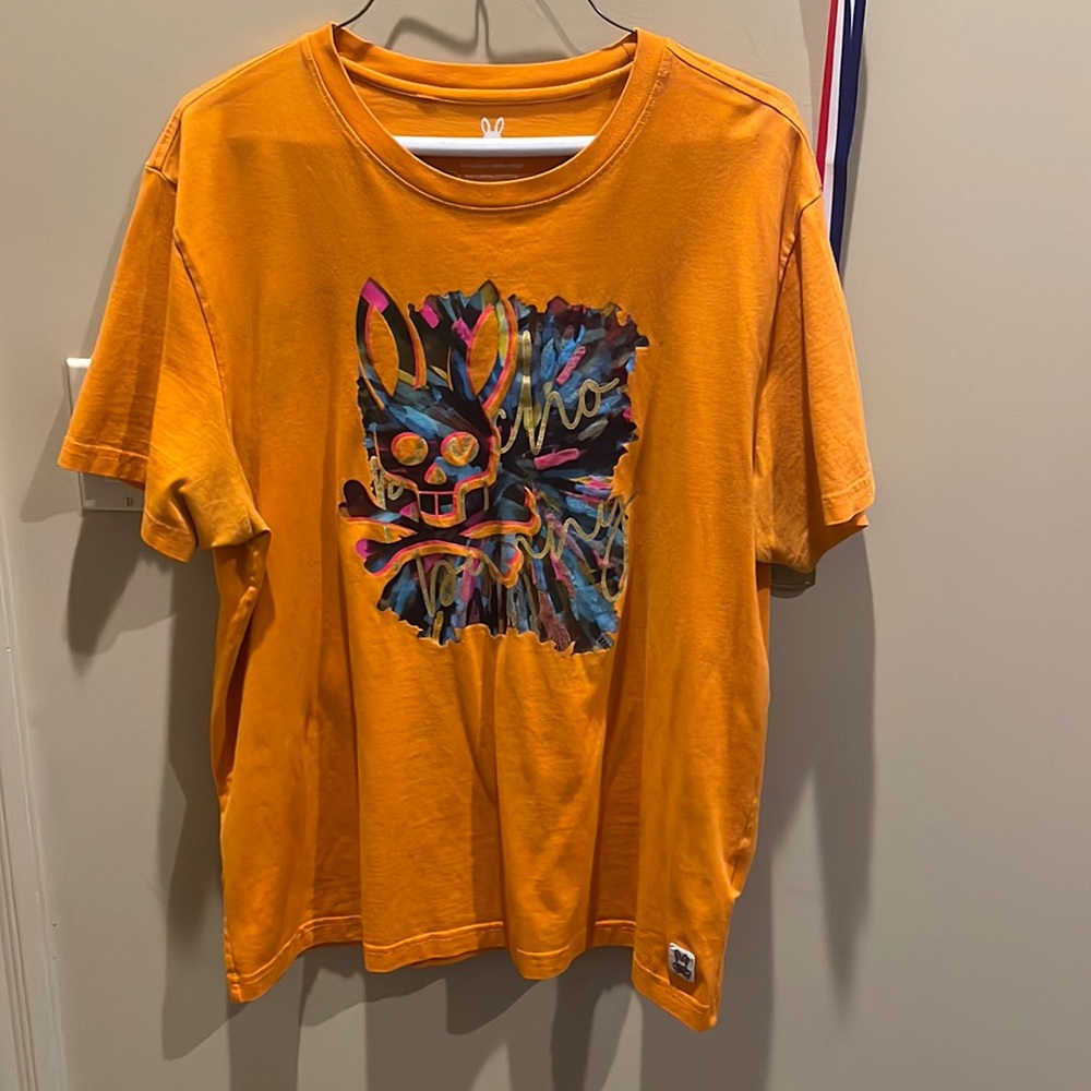 Orange Physco Bunny Graphic Tee - Large